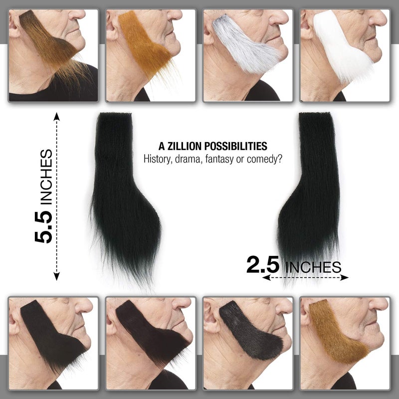 Mustaches Self Adhesive, Novelty, Fake Mutton Chops Sideburns, False Facial Hair, Costume Accessory for Adults, Black Color - Image 3